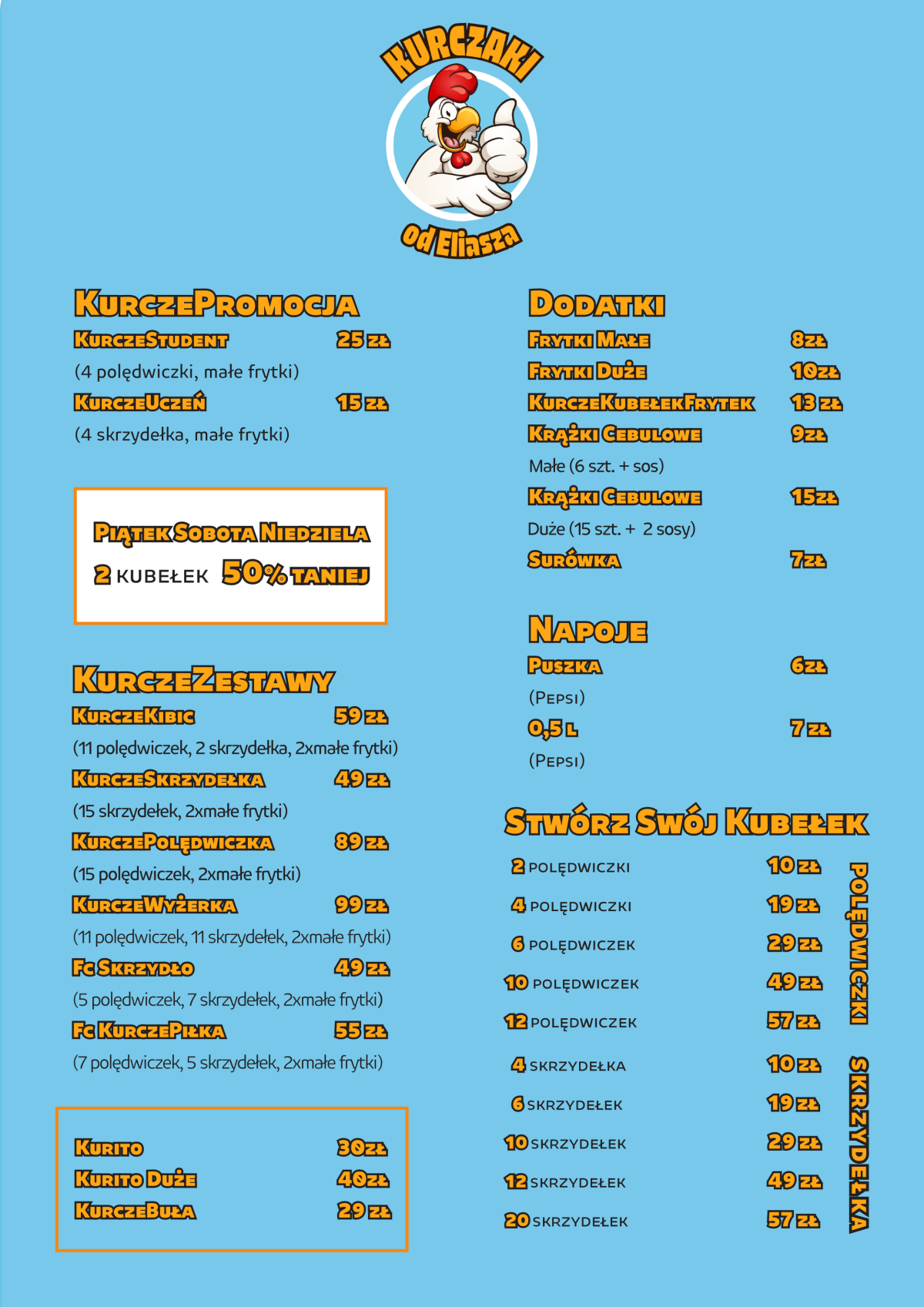 Menu restauracji